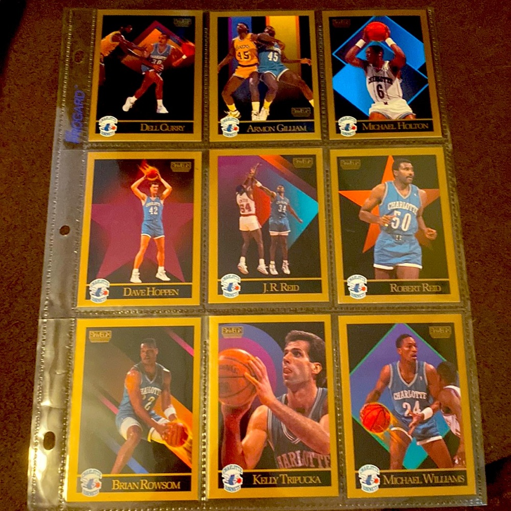 NBA Hornets Basketball trading cards lot skybox 9 cards